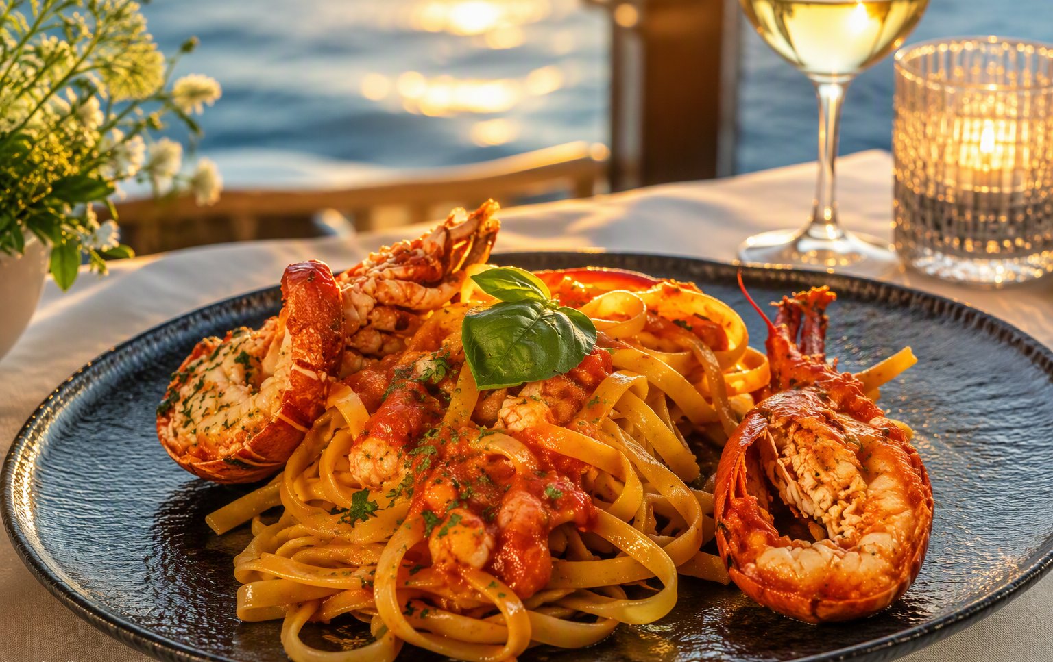 Tagliatelle all'aragosta, piatto firma del ristorante Da Sasà